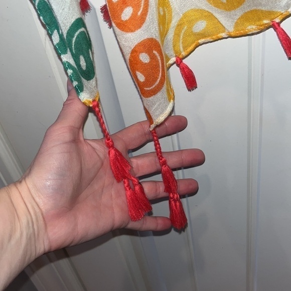 Cute smiley face rainbow lightweight poncho coverup one size boho hippie - Picture 11 of 16